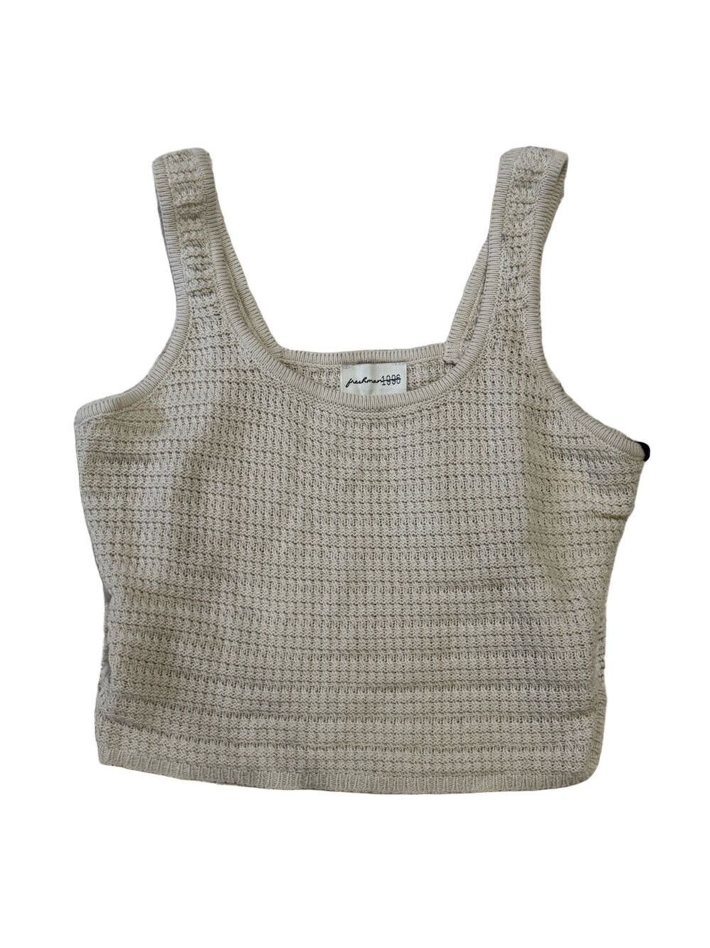 Freshman 1996 Beige Cropped Knit Tank XL